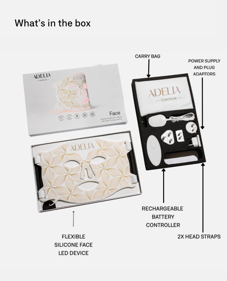 Adelia – Masque Lumière Intense contour visage + Sérum